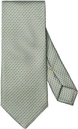Eton Green Geometric Print Silk Twill Tie in Medium Green at Nordstrom