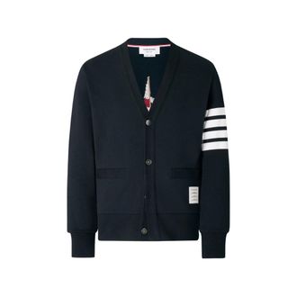 Thom Browne 4-Bar Boat-embroidery Cardigan