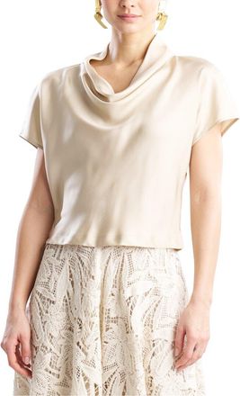 Natori Silk Twill Cowl Neck Top