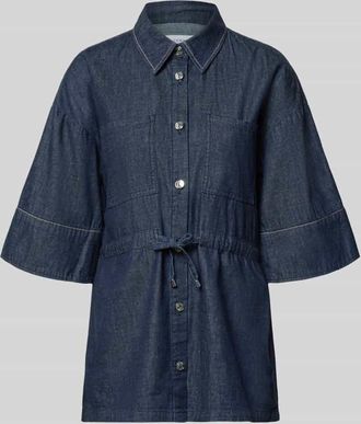 Comma Hemdbluse in Denim-Optik mit Brusttaschen in Jeansblau, Gr&ouml;&szlig;e 34