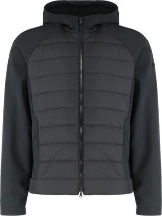Paul & Shark Technische Stoffen Jas met Capuchon - Heren - Winterjassen - Zwart - M - Leer - Jassen