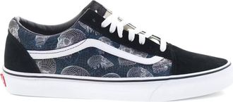 Vans Mens Old Skool Wireframe Skulls Print Skate Shoes In Black Multi