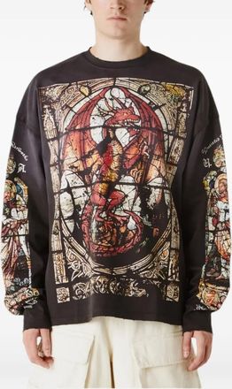 Untitled Artworks T-shirt con stampa grafica e maniche lunghe - Nero