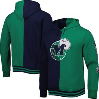 Mitchell & Ness Mens Mitchell & Ness Navy/Green Dallas Mavericks Hardwood Classics Split Pullover Hoodie at Nordstrom, Size Medium