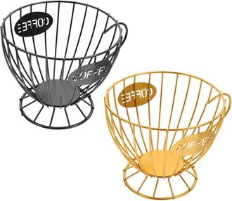OEM Cesta Decorativa De Frutas De 2 Piezas, Organizador Multifuncional Para Caf&eacute; Y Aperitivos, Almacenamiento Elegante Para La Cocina Y La Oficina