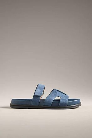 Bibi Lou Womens Cutout Slide Sandals In Denim/ Leather