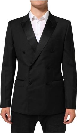 Dolce & Gabbana Martini Double-Breasted Suit Blazer - Heren - Blazers - Zwart - M - Jassen