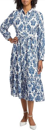 Elie Tahari The Beckett Dress In Floral Blue