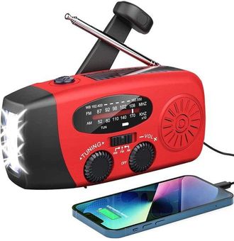 OEM Radio De Emergencia Con Energ&iacute;a Solar: Volante, Linterna Led, Am/fm/wb, Bater&iacute;a Externa De 2000 Mah