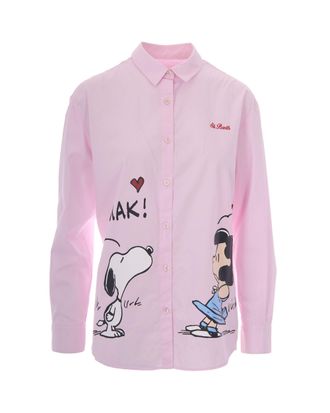 MC2 Saint Barth Mini Brigitte Shirt with Snoopy Print and Embroidered Detail