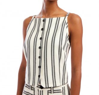Fifteen Twenty Elis Sleeveless Button Up Top In Stripe
