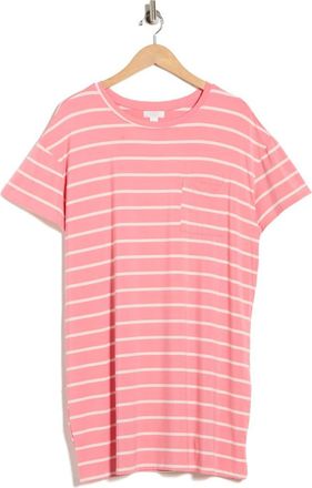 Nordstrom Rack Tranquility Short Sleeve Nightshirt in Pink Q- Ivory Horizon Stripe at Nordstrom Rack, Size X-Small