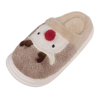 Generic Sock Monkey Slippers for Women Size 9 Womens Spring Autumn and Winter Indoor Non Thick Warm Cute Cotton Plush Big Size Cotton Slippers (Khaki, 5.5)