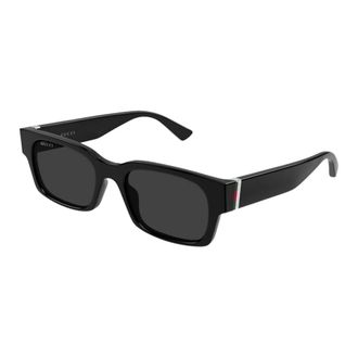 Gucci Vierkante Zonnebril - Heren - Zonnebrillen - Zwart - 52 MM - Nylon - Accessoires