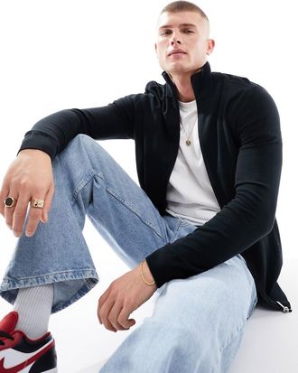 Selected Homme - Maglione lavorato nero con zip