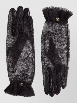 Valentino Garavani lace logo-embellished gloves