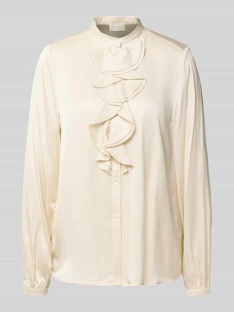 Milano Milano Italy Regular Fit Bluse mit Rüschen in Offwhite, Größe 40