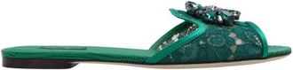 Dolce & Gabbana Regenboog slides - Dames - Sandalen - Groen - 36 EU - Schoenen