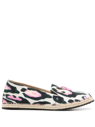 Roberto Cavalli graphic-print cotton espadrilles - White