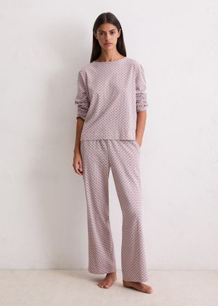 Marc O'Polo Longsleeve MARC OPOLO Mix -n-Match, Damen, Gr. XL, mauve, Single Jersey, Obermaterial: 100% Baumwolle, bequem h&uuml;ftbedeckend, Rundhals, Shirts Longslee