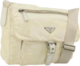 Prada Pre-owned Cross Body Bags, female, White, Size: ONE SIZE Pre-owned Vintage Nylon Shoulder Bag