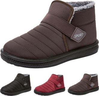 Generic Slip On Snow Boots for Women Size 4.5 Warm Winter Platform Ankle Booties Thickened Thermal Faux Fur Lined Boots with Easy Fasten Outdoor Anti-Slip Com