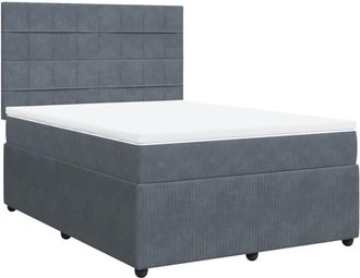 vidaXL Vidaxl - Cama Box Spring Con Colch&oacute;n Terciopelo Gris Oscuro 140x200 Cm