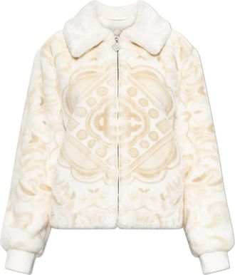 Casablanca Faux Fur Hooded Jacket - Dames - Jassen - Beige - S - Polyester - Jassen