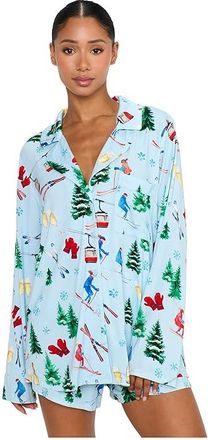 Show me your Mumu Favorite PJ Set Womens Pajama Sets Slopes And Sips Jersey : SM, Spandex/Polyester