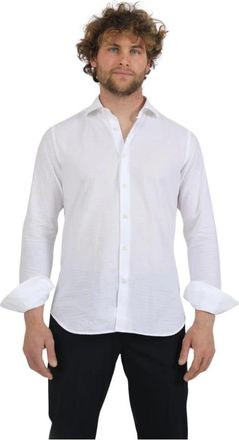 Tintoria Mattei Camicia - Heren - Zakelijke Overhemden - Wit - 3XL - Overhemden