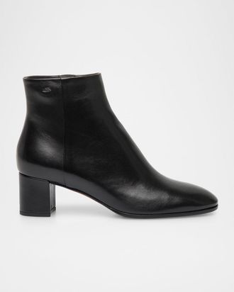 Santoni Halfrida Napa Zip Ankle Booties