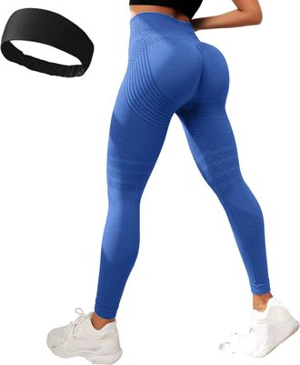 Generic Anti-Cellulite Leggings, 3D Textured High Waist Slimming Tights (UK, Alpha, XL, Regular, Regular, Blue)