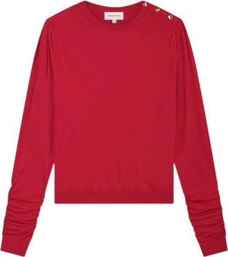 Fab By Fabienne Chapot Molly Scrunch Pullover - Dames - Ronde hals truien - Rood - 2XL - Leer - Truien & Vesten