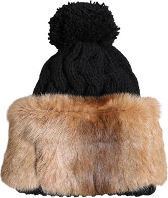 Dolce & Gabbana Beanie Mutsen - unisex - Hoeden - Zwart - ONE Size - Wol - Accessoires