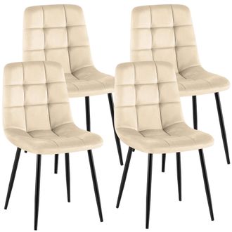 Clp Clp - Lote De 4 Sillas De Comedor Antibes Blanco Crema