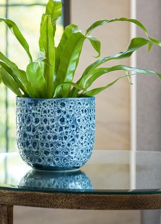 Ivyline Como Pflanzentopf D18 X H15 Cm – Türkis, Handgefertigt & Wasserdicht | Reaktive Glasur