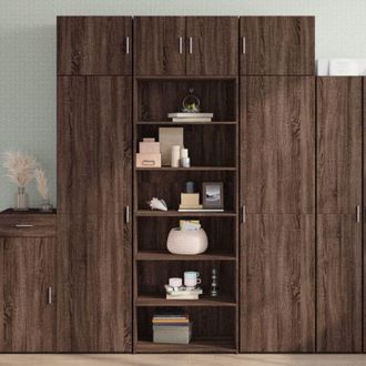 vidaXL Highboard Brown Oak 70x41x185 cm Engineered Wood Vidaxl