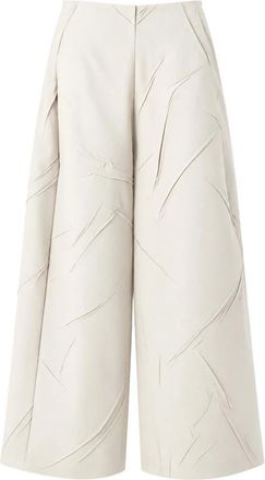 Meimeij Pantaloni dritti alla caviglia con effetto stropicciato - - Trousers - Donna - Beige - L