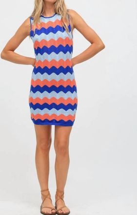Electric & Rose Julia Dress In Tangerine/cobalt