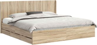 vidaXL Estructura De Cama Con Almacenamiento Y Cabecero Roble Sonoma Vidaxl