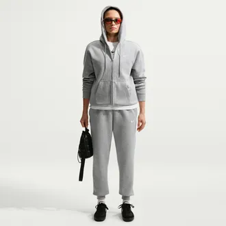Nike Womens Studio Fleece Medium Weight Mid-Rise Jogger Pants in Grey | IR8306-063