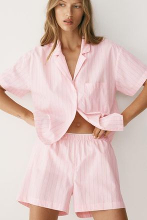H&M Pyjama Shirt And Shorts in Light Pink/striped at Nordstrom, Size Xx-Small