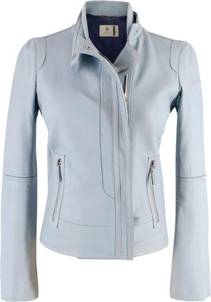 Gucci Baby Blue Vintage Leather Jacket Size XXS