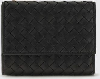Bottega Veneta Portafoglio trifold in pelle di agnello intrecciata