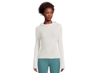 Free People Movement Breathe Easy Long Sleeve Womens Workout White : LG (Womens 12-14), Cotton/Elastane