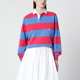 Polo Ralph Lauren Red/purplish blue striped polo