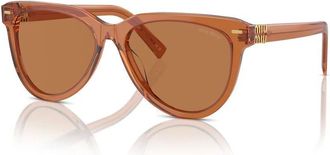 Miu Miu Brown Pilot Mens Sunglasses MU 12ZS 15T2Z1 56