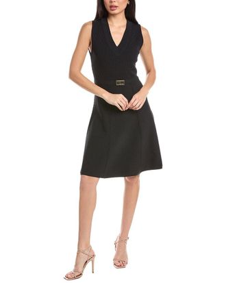 St. John Flared Knit Midi Dress