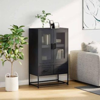 Berkfield Home Highboard Black 68x39x111.5 cm Steel