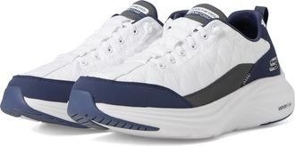 Skechers Mens Contour Foam Cozy Fit Hands Free Slip-in Sneaker, White/Navy, 9.5 UK Wide